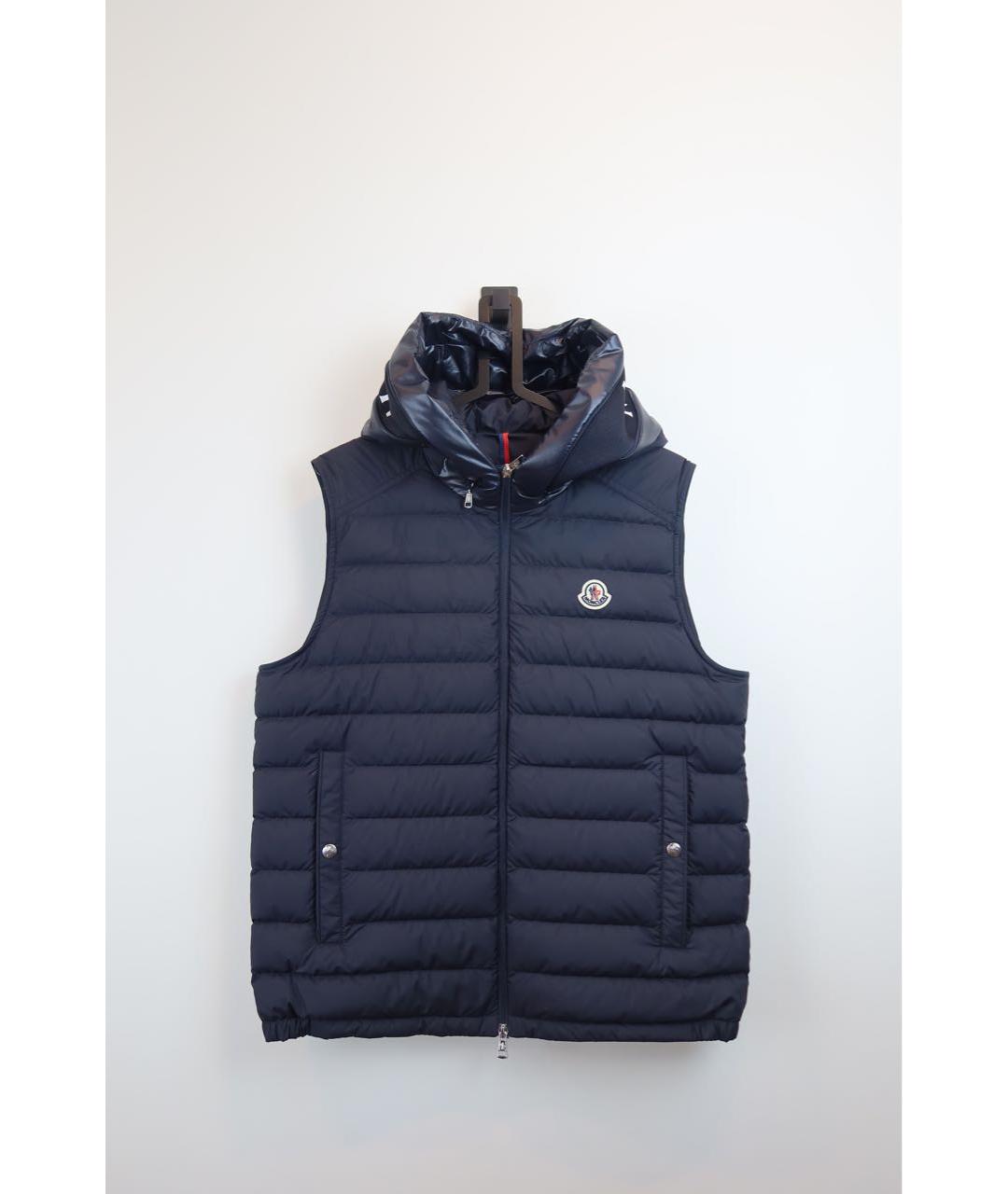 MONCLER Темно-синий меховой жилет, фото 9