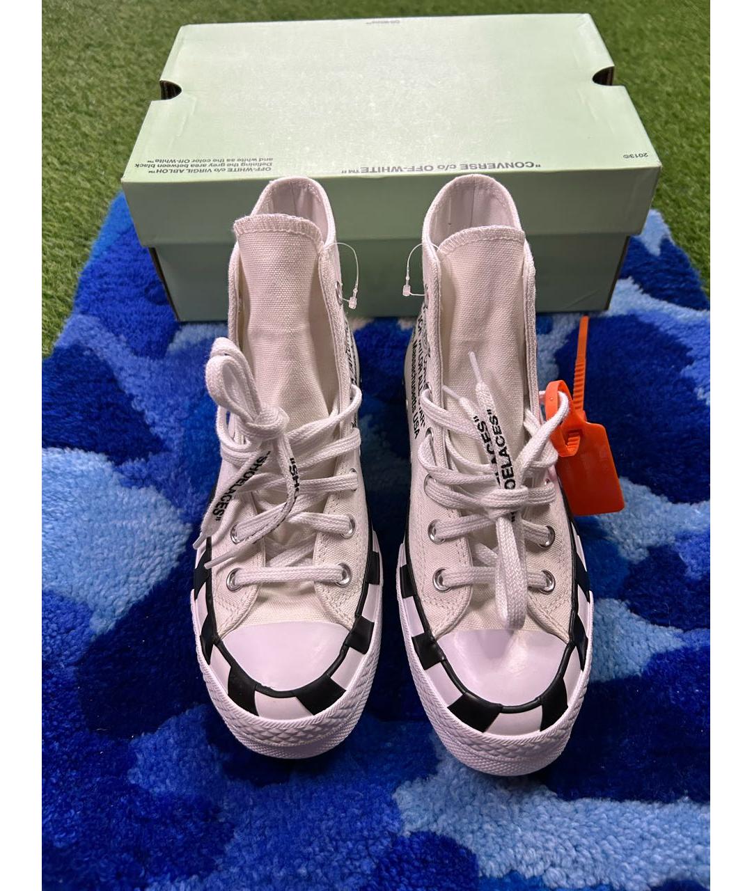 OFF-WHITE Белые текстильные кеды, фото 3