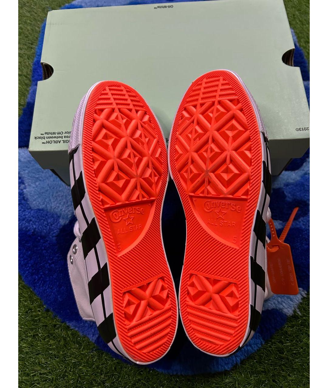 OFF-WHITE Белые текстильные кеды, фото 5