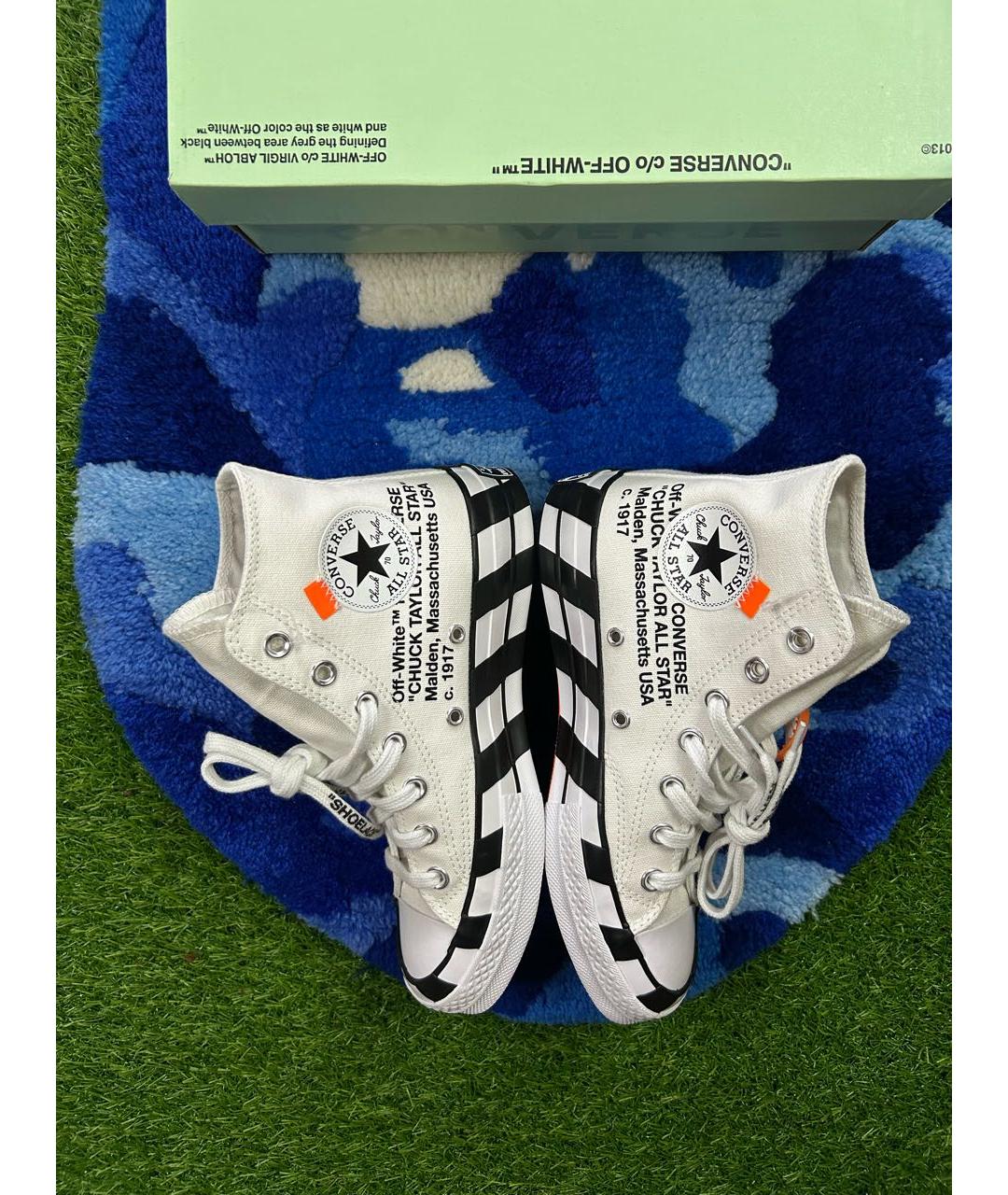 OFF-WHITE Белые текстильные кеды, фото 6