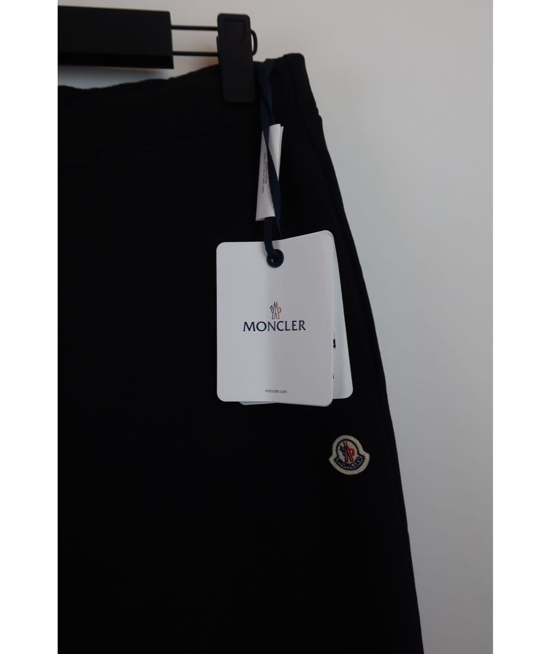 MONCLER Черные хлопковые повседневные брюки, фото 4