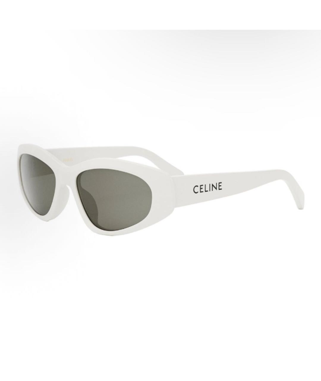 CELINE Белые пластиковые солнцезащитные очки, фото 4