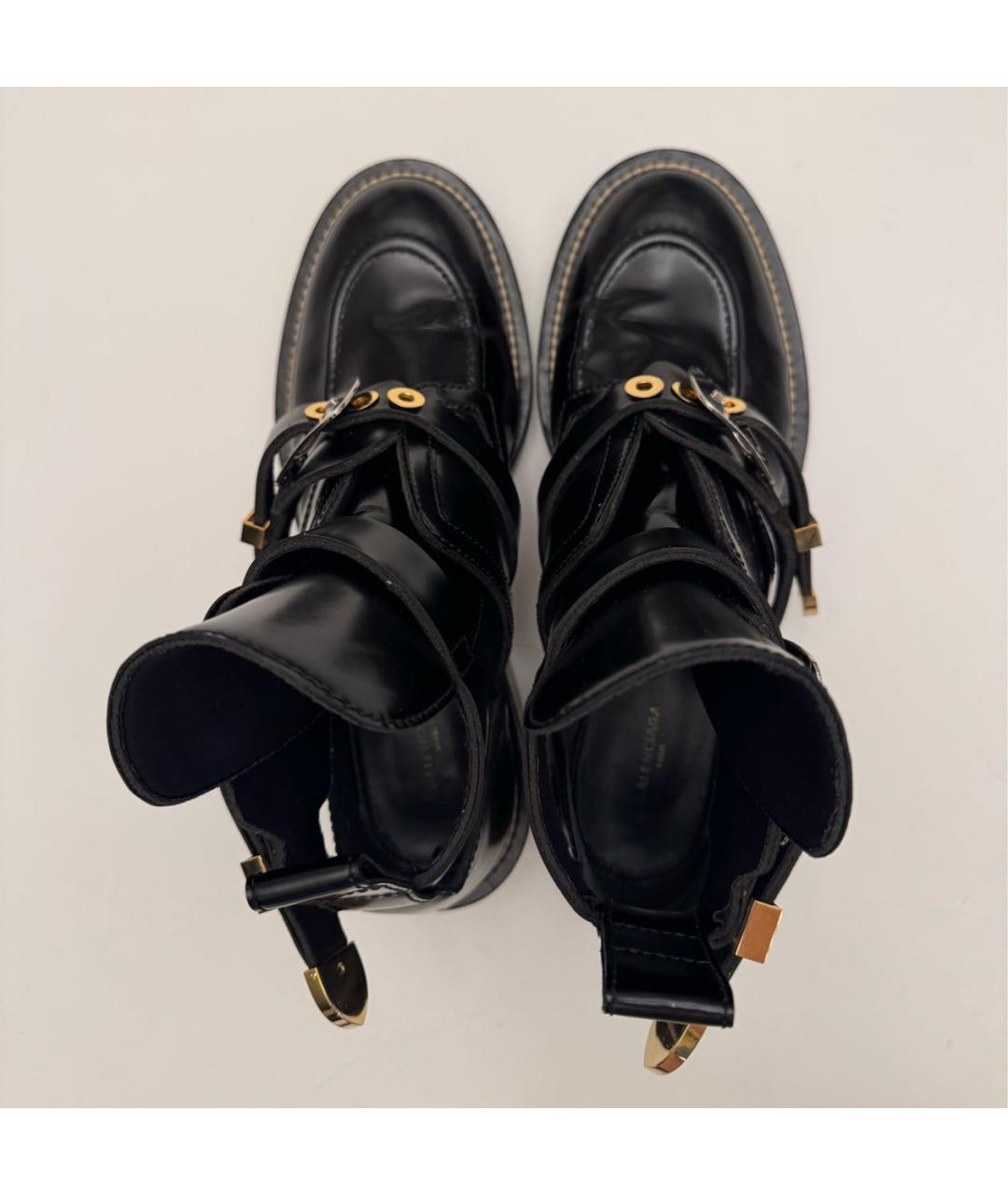 BALENCIAGA Черные кожаные ботильоны, фото 3