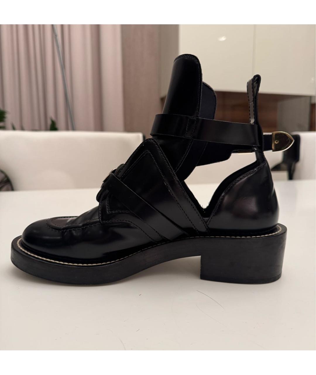 BALENCIAGA Черные кожаные ботильоны, фото 5