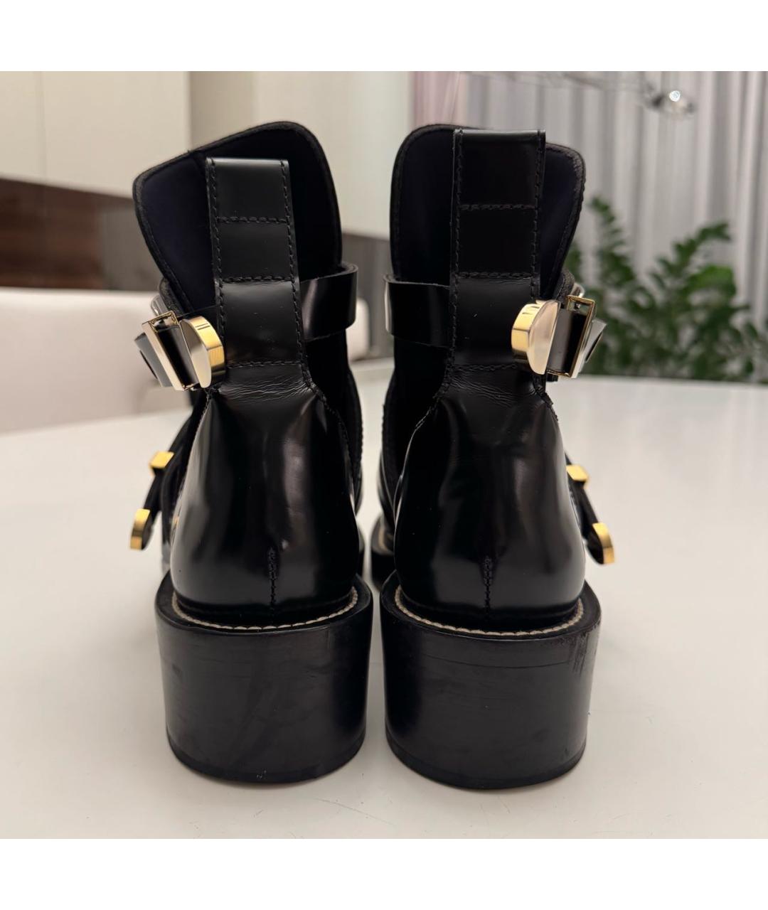 BALENCIAGA Черные кожаные ботильоны, фото 4