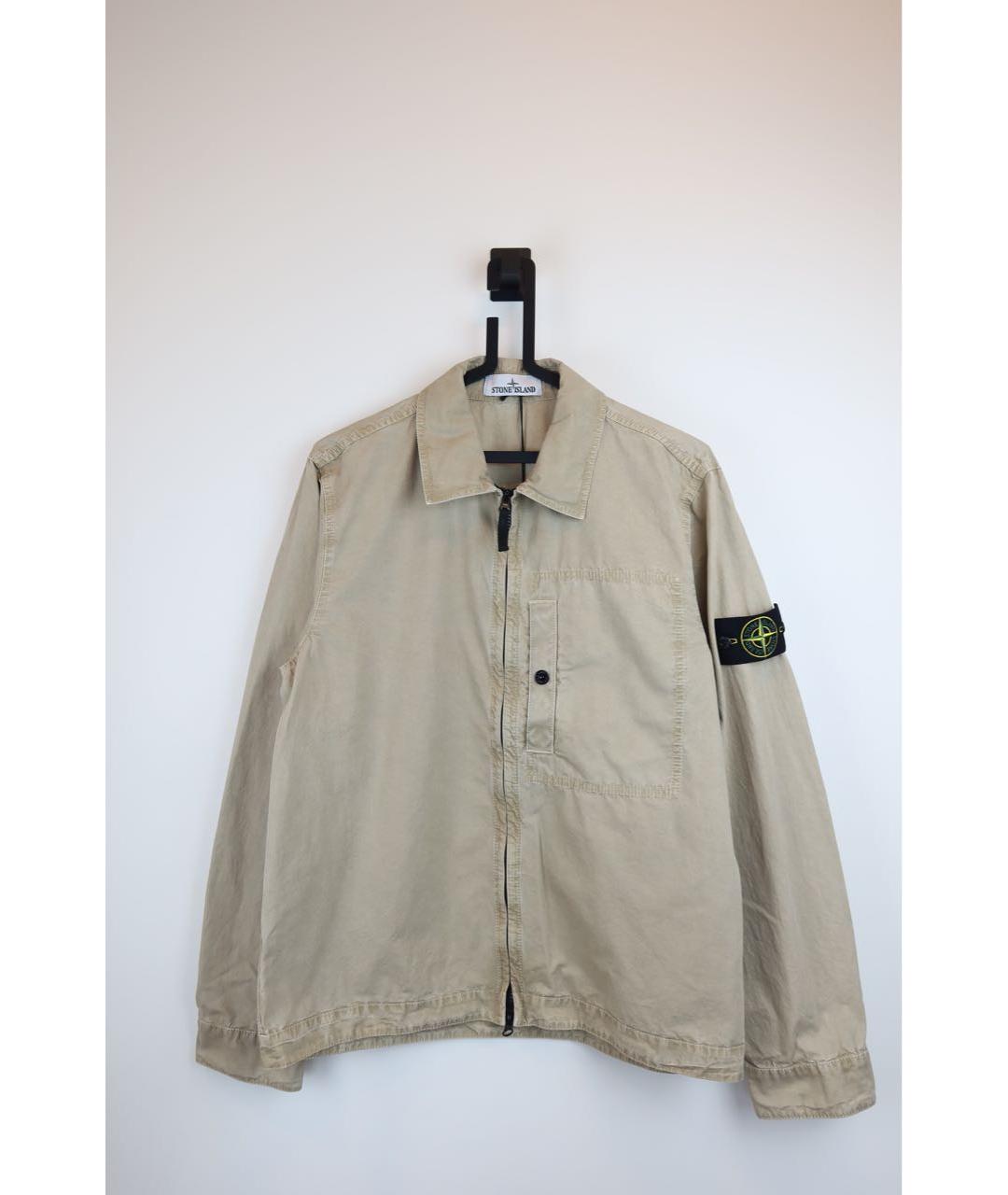 STONE ISLAND Бежевая хлопковая куртка, фото 2