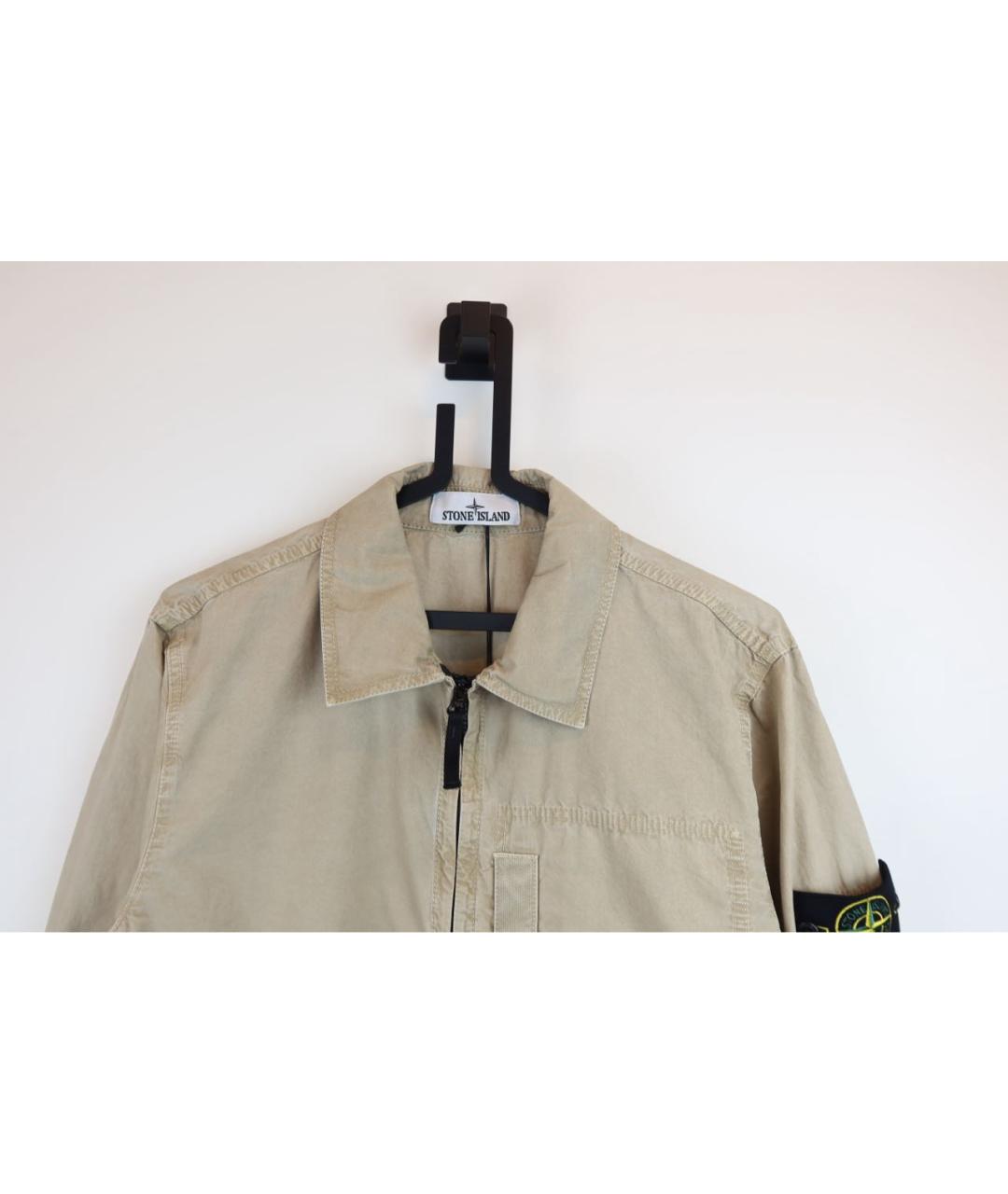 STONE ISLAND Бежевая хлопковая куртка, фото 3