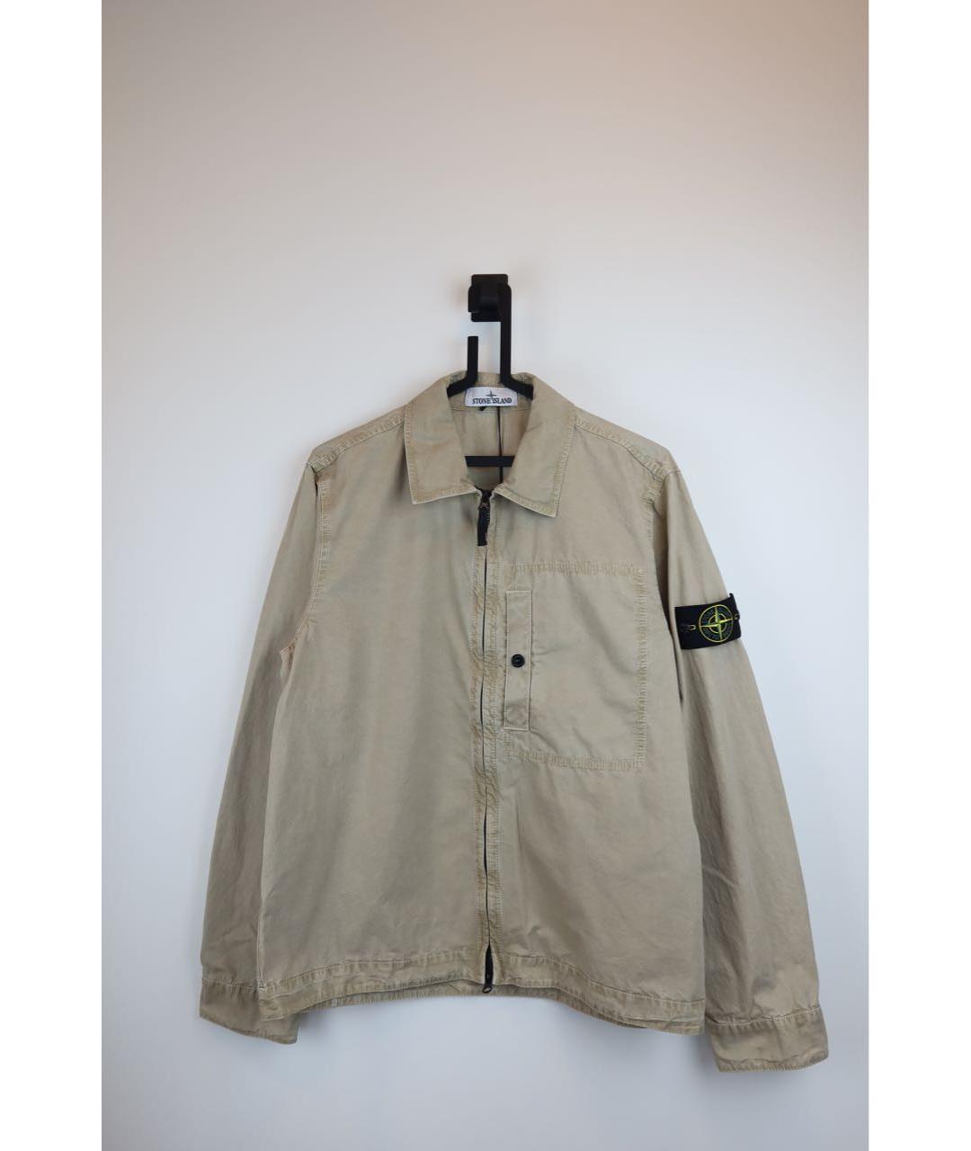 STONE ISLAND Бежевая хлопковая куртка, фото 9