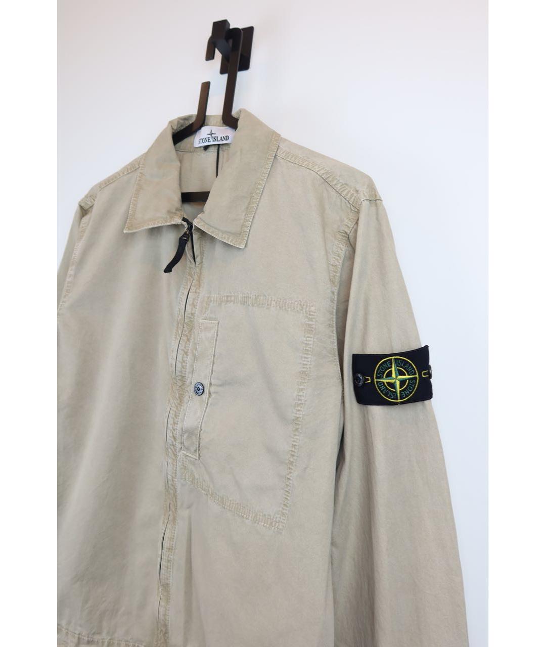 STONE ISLAND Бежевая хлопковая куртка, фото 4