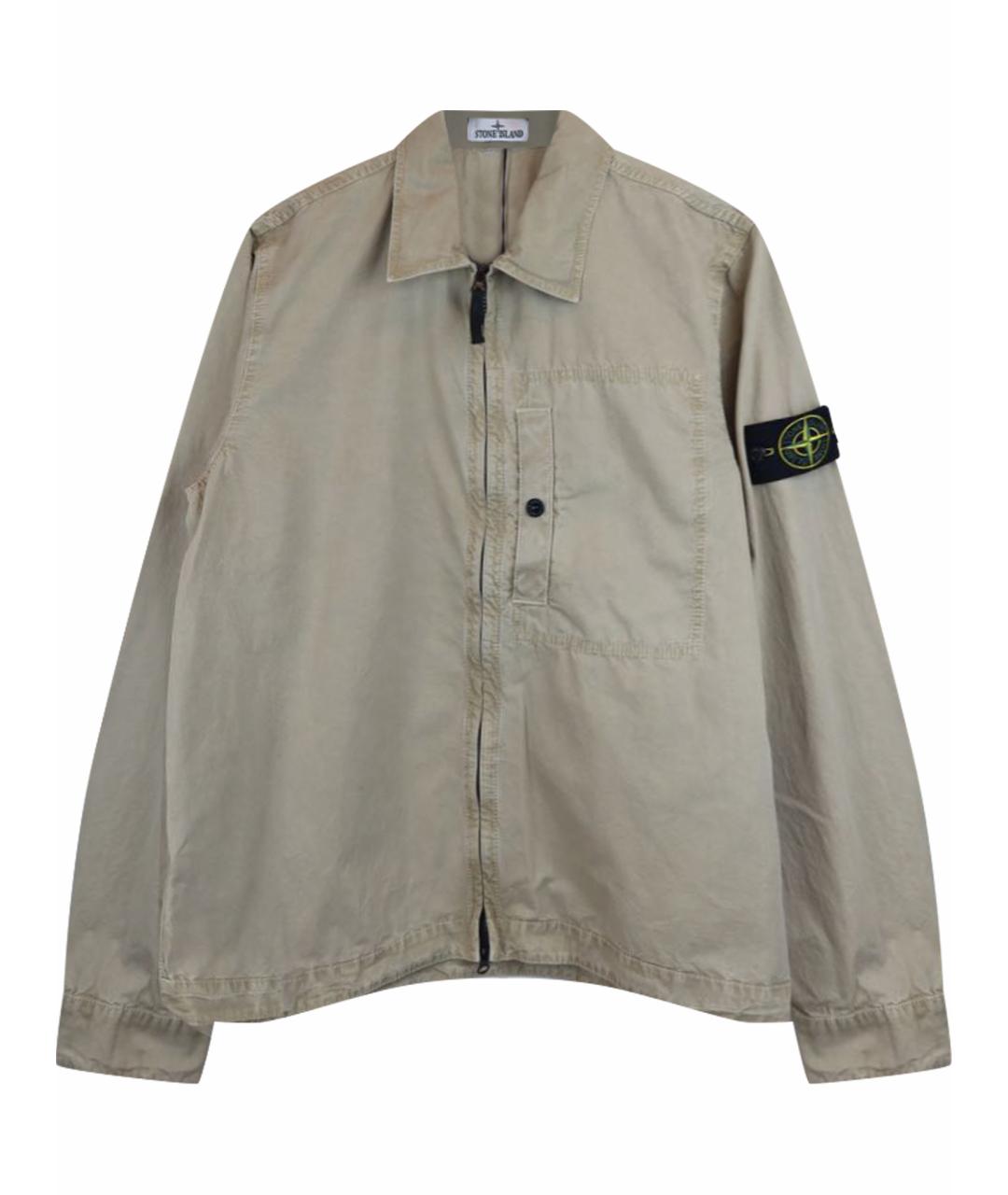 STONE ISLAND Бежевая хлопковая куртка, фото 1