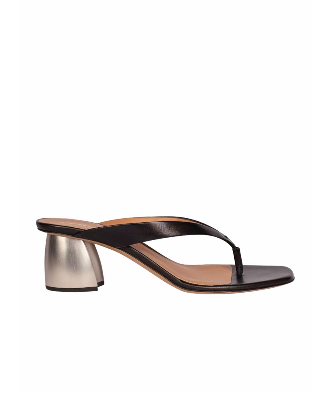 EMPORIO ARMANI Черные кожаные мюли, фото 1