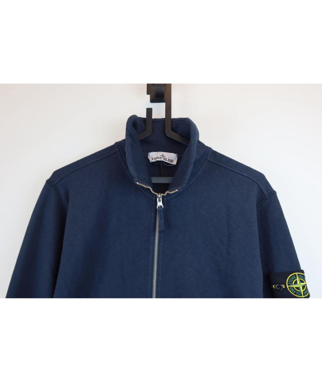 STONE ISLAND Темно-синий хлопковый кардиган, фото 4