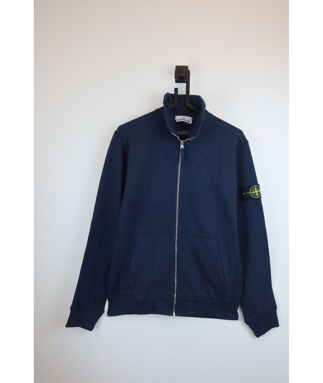 STONE ISLAND Темно-синий хлопковый кардиган, фото 3