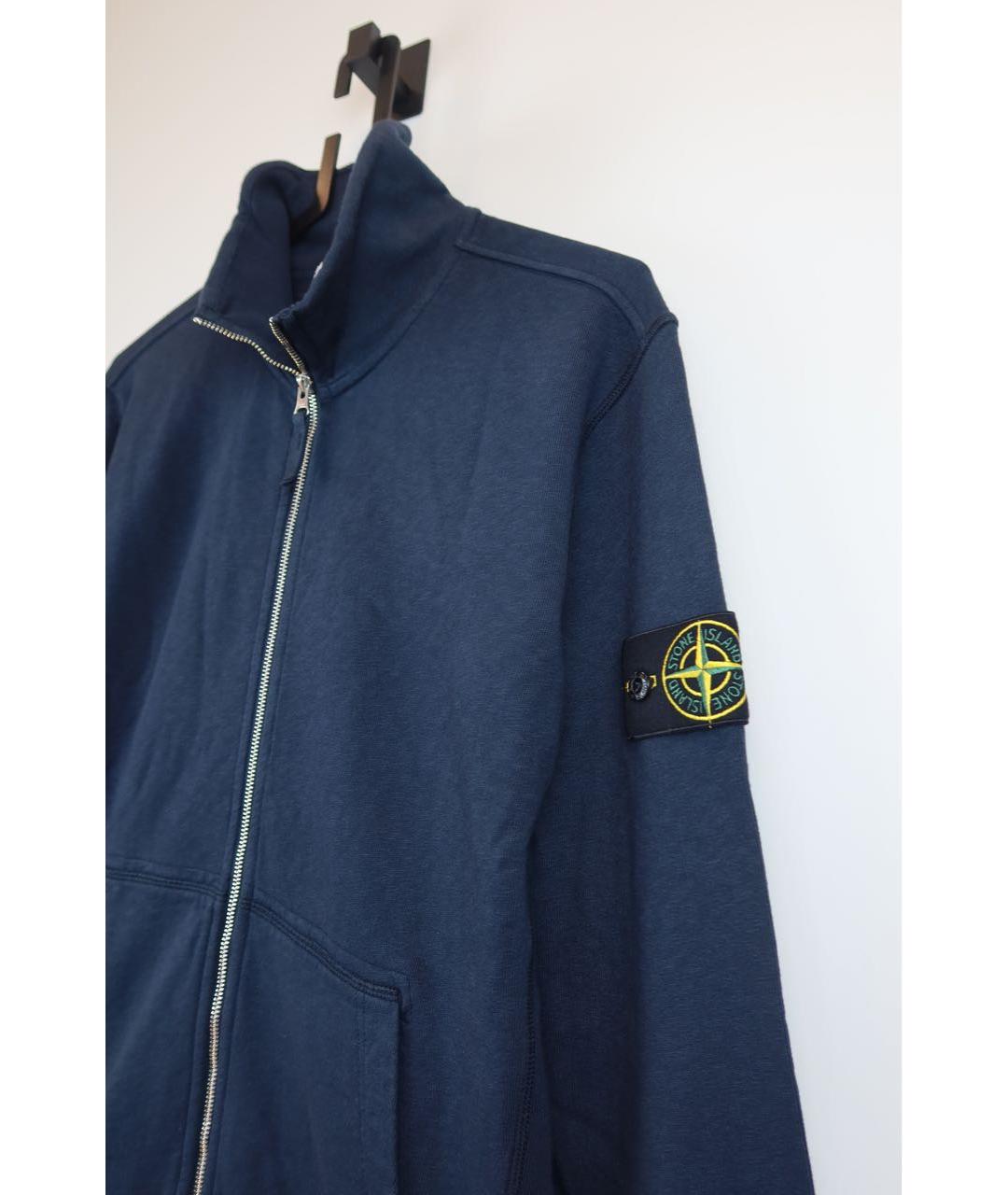 STONE ISLAND Темно-синий хлопковый кардиган, фото 5