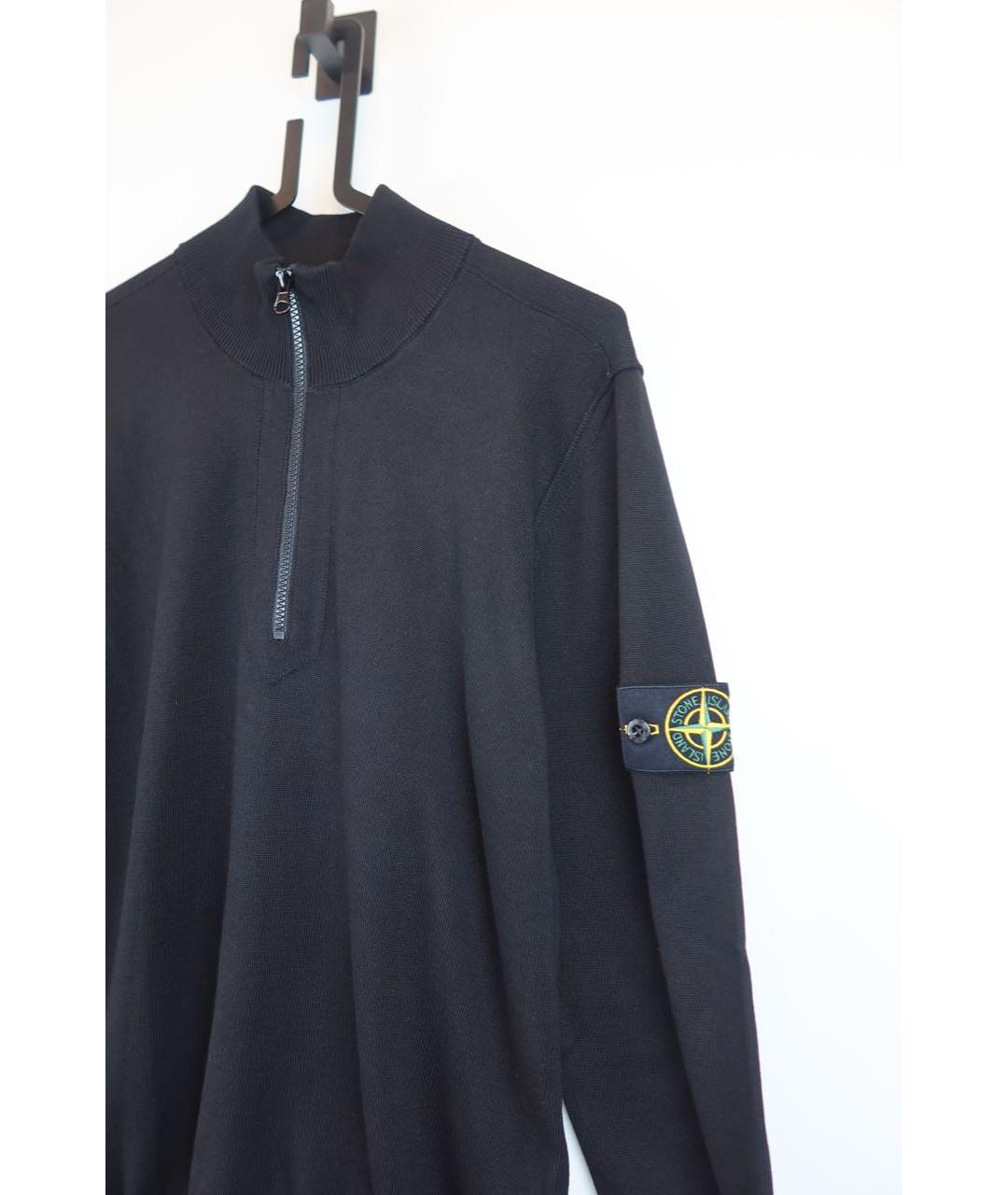 STONE ISLAND Черный хлопковый кардиган, фото 4