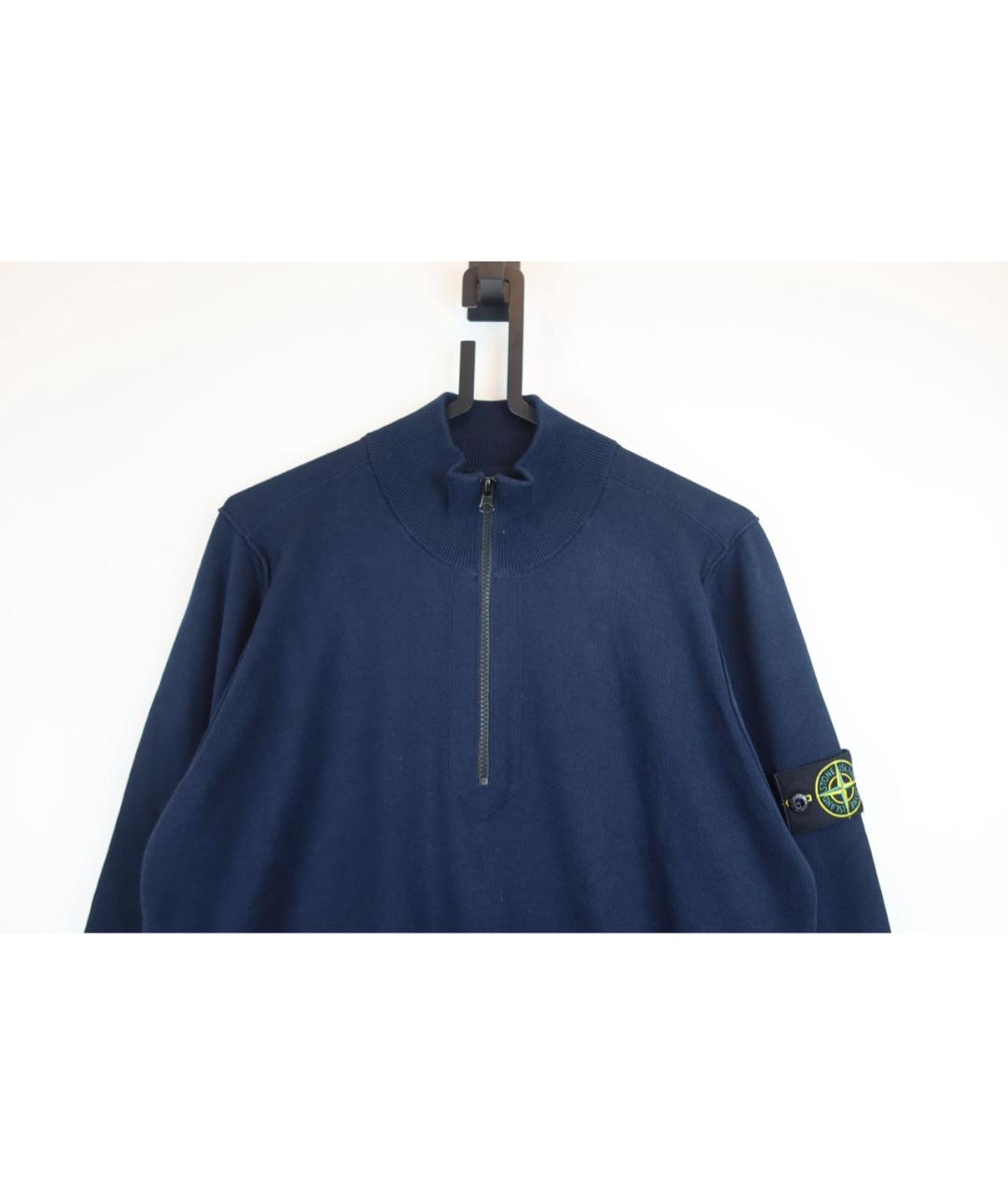 STONE ISLAND Темно-синий хлопковый кардиган, фото 3