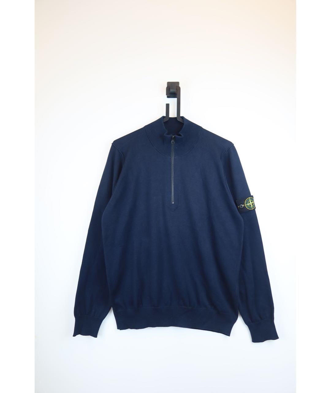 STONE ISLAND Темно-синий хлопковый кардиган, фото 7