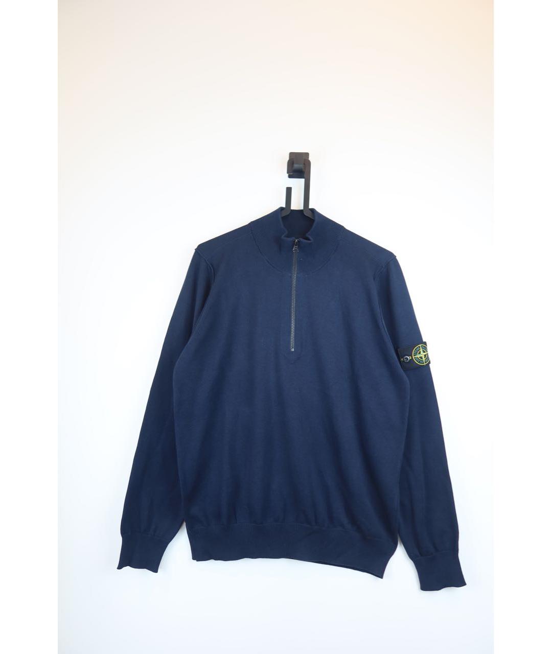 STONE ISLAND Темно-синий хлопковый кардиган, фото 2