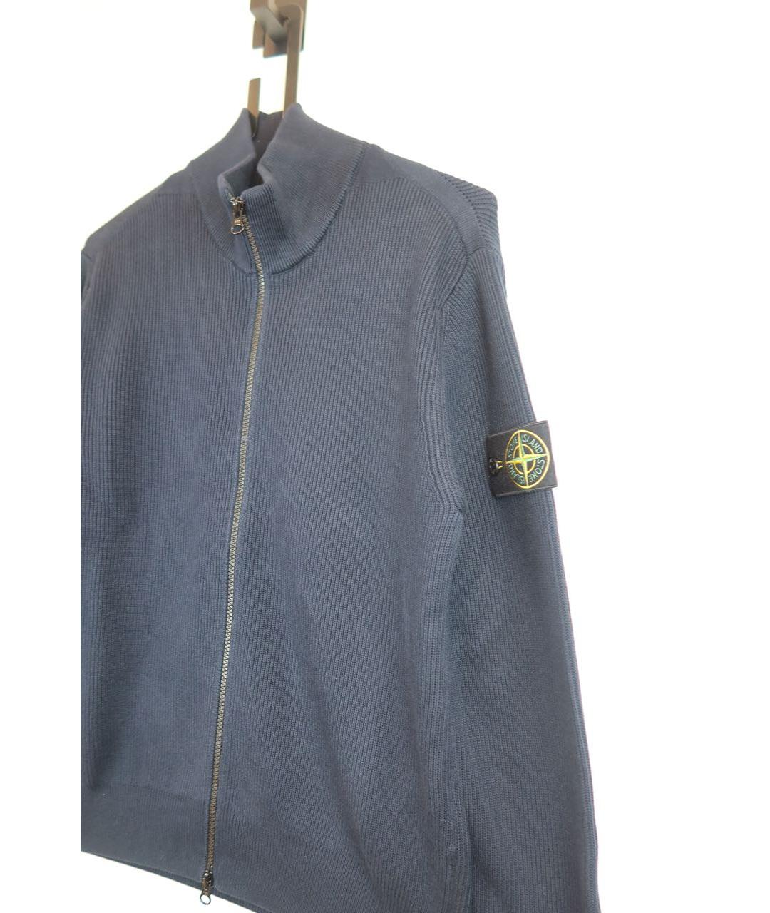 STONE ISLAND Темно-синий хлопковый кардиган, фото 4