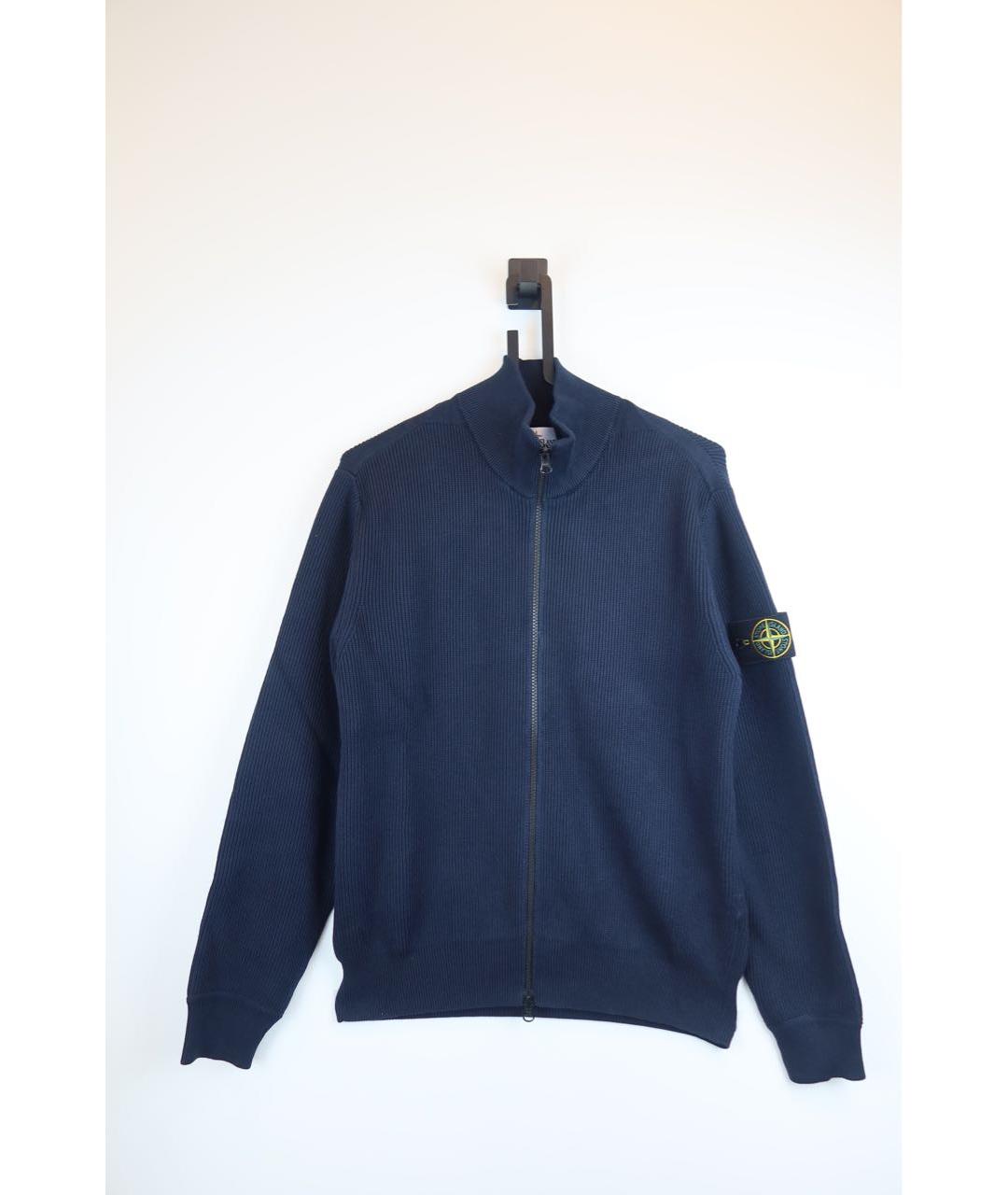 STONE ISLAND Темно-синий хлопковый кардиган, фото 2