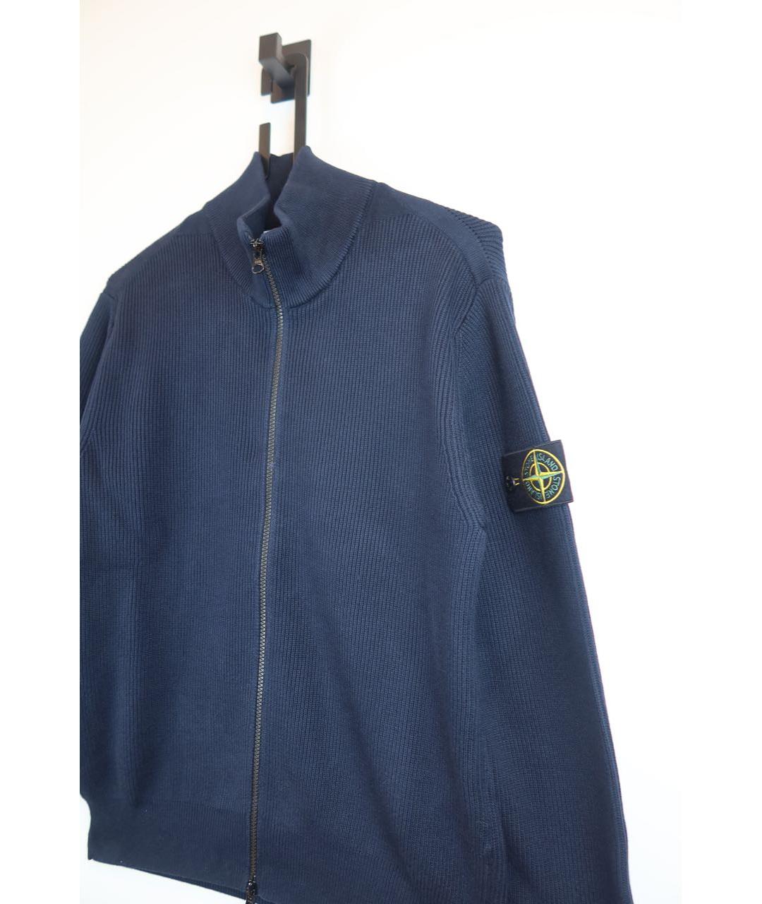 STONE ISLAND Темно-синий хлопковый кардиган, фото 5