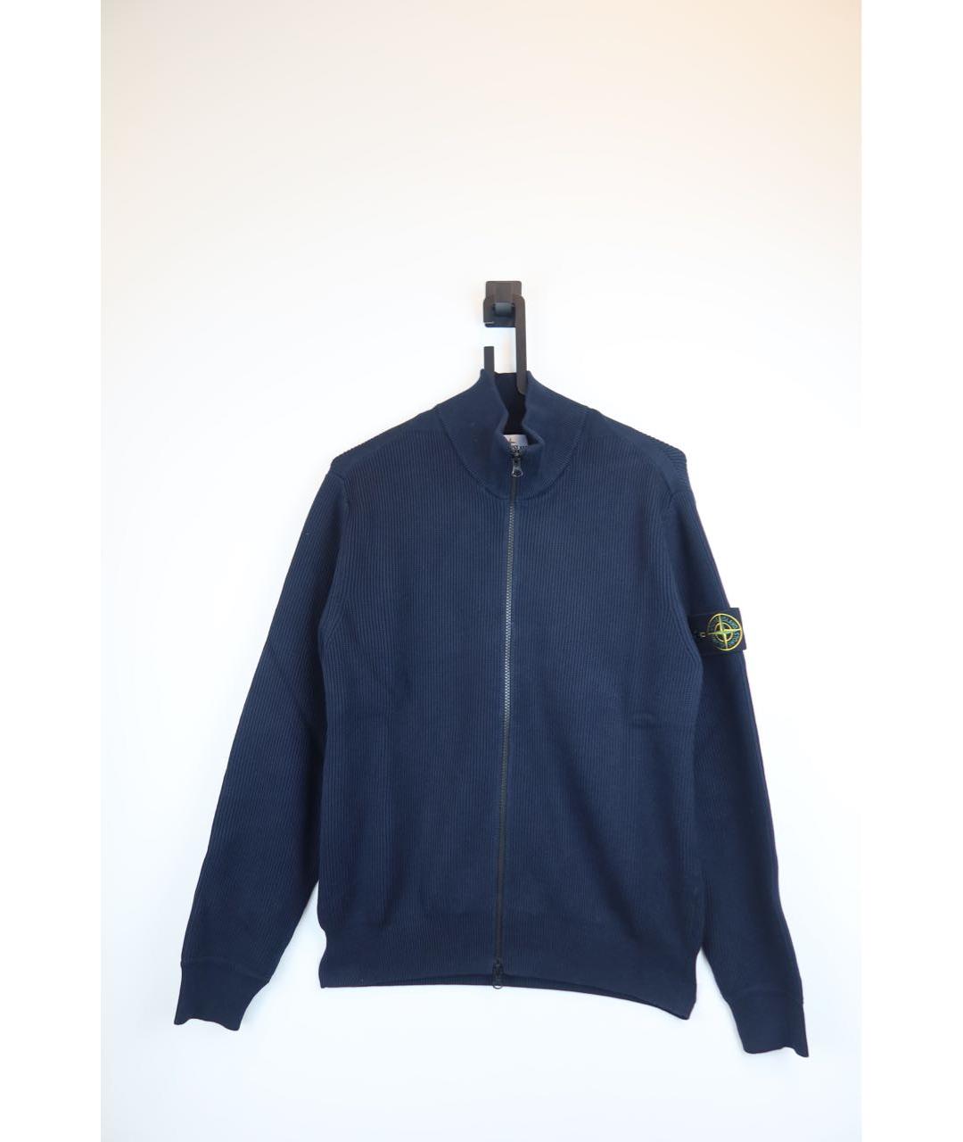 STONE ISLAND Темно-синий хлопковый кардиган, фото 8