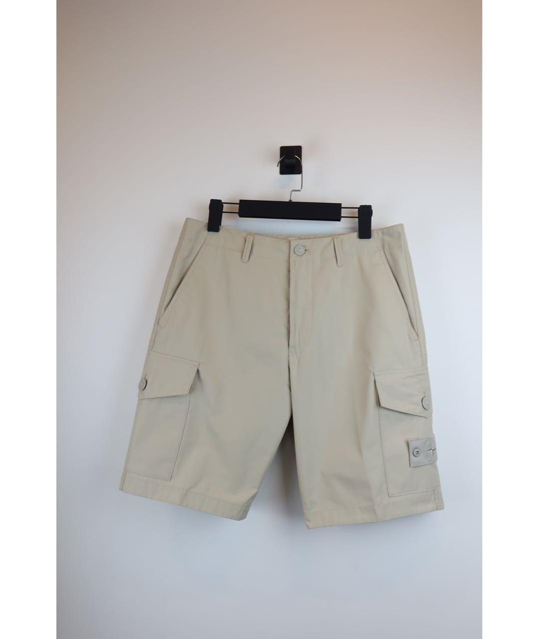 STONE ISLAND Бежевые хлопковые шорты, фото 2
