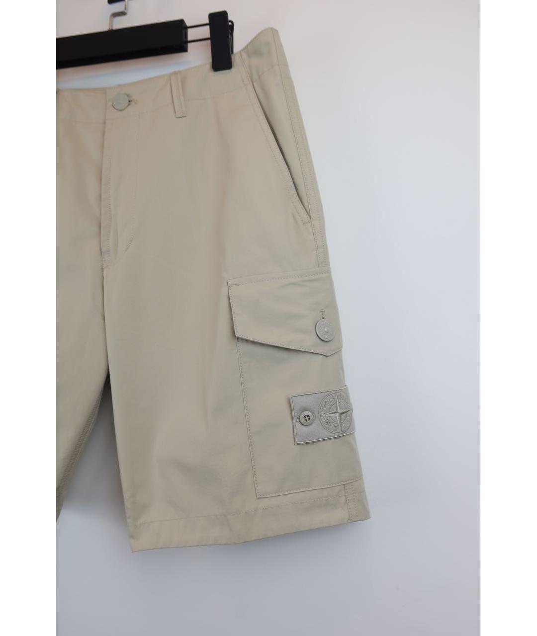 STONE ISLAND Бежевые хлопковые шорты, фото 4