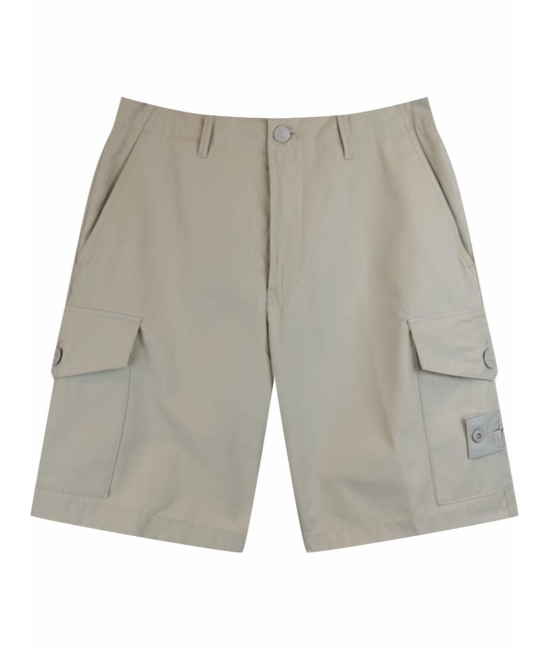 STONE ISLAND Бежевые хлопковые шорты, фото 1