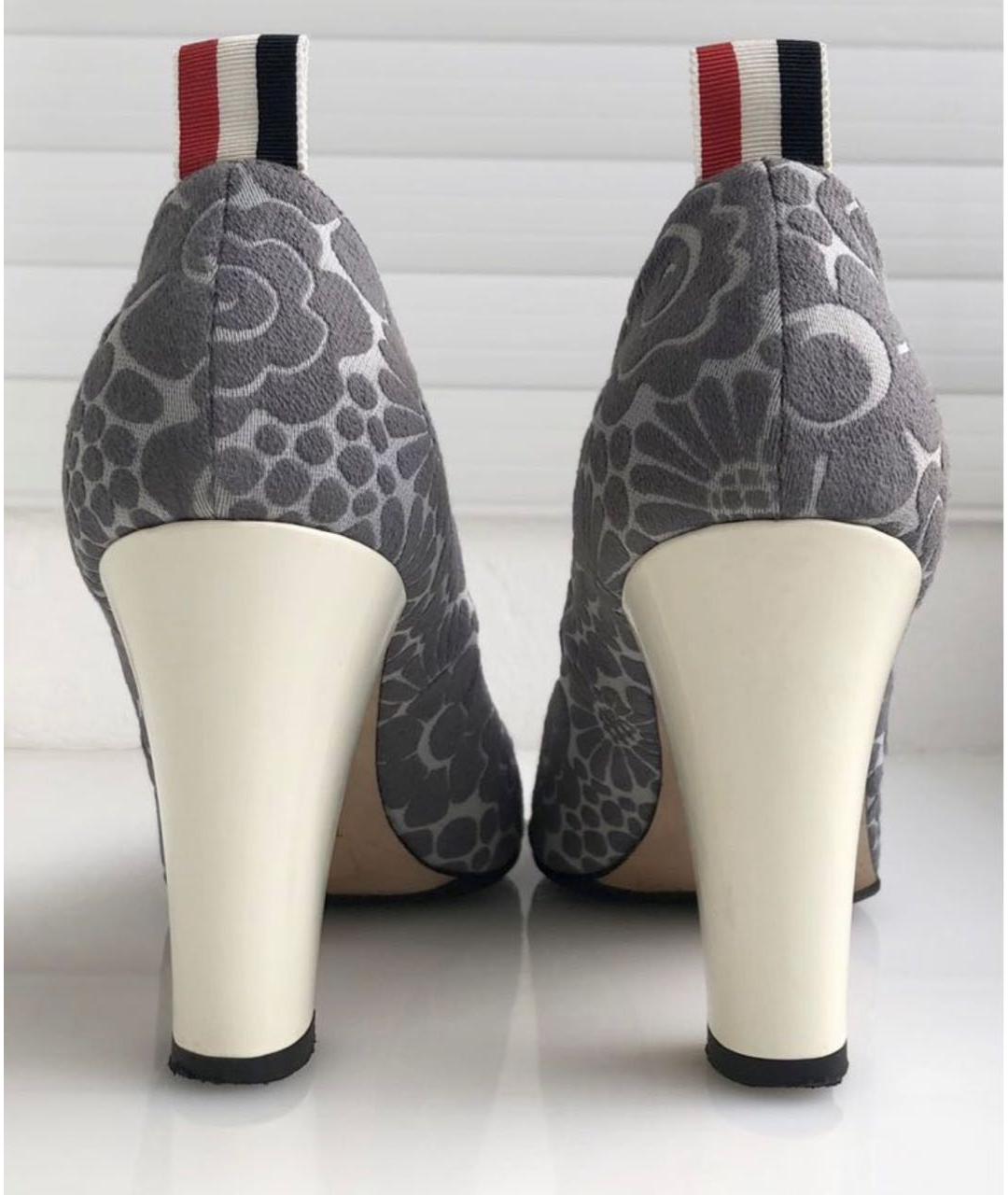 THOM BROWNE Серые кожаные туфли, фото 2