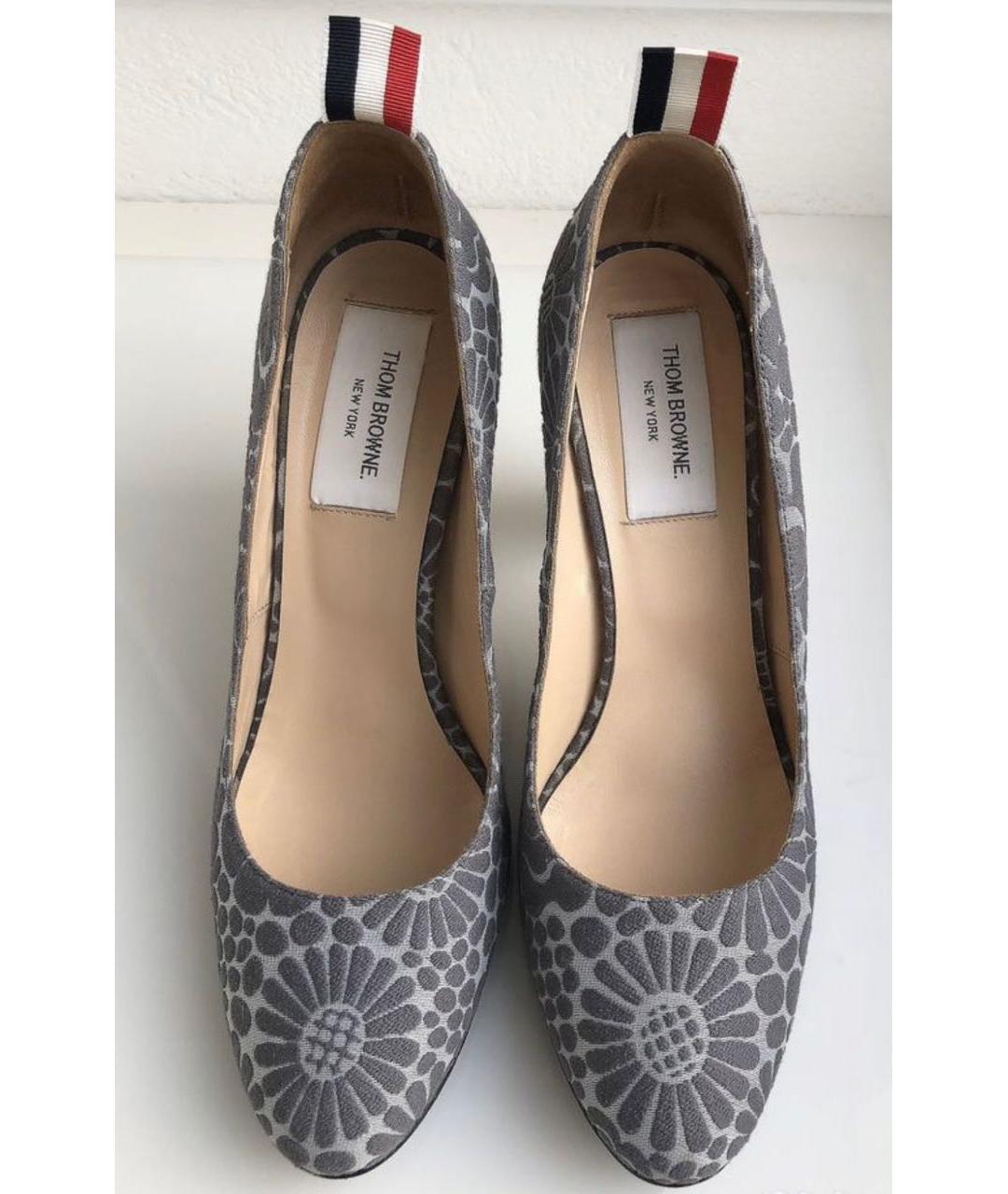 THOM BROWNE Серые кожаные туфли, фото 3