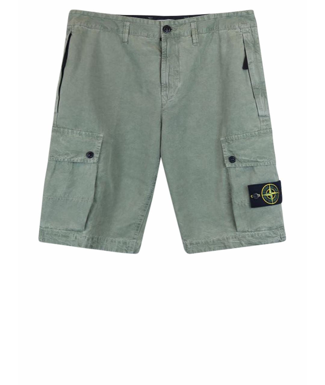 STONE ISLAND Зеленые хлопковые шорты, фото 1