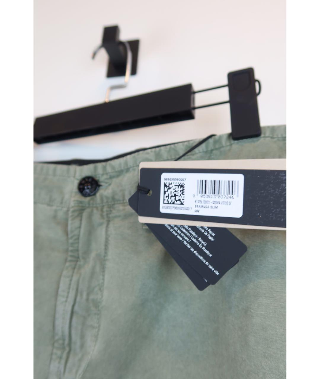 STONE ISLAND Зеленые хлопковые шорты, фото 6