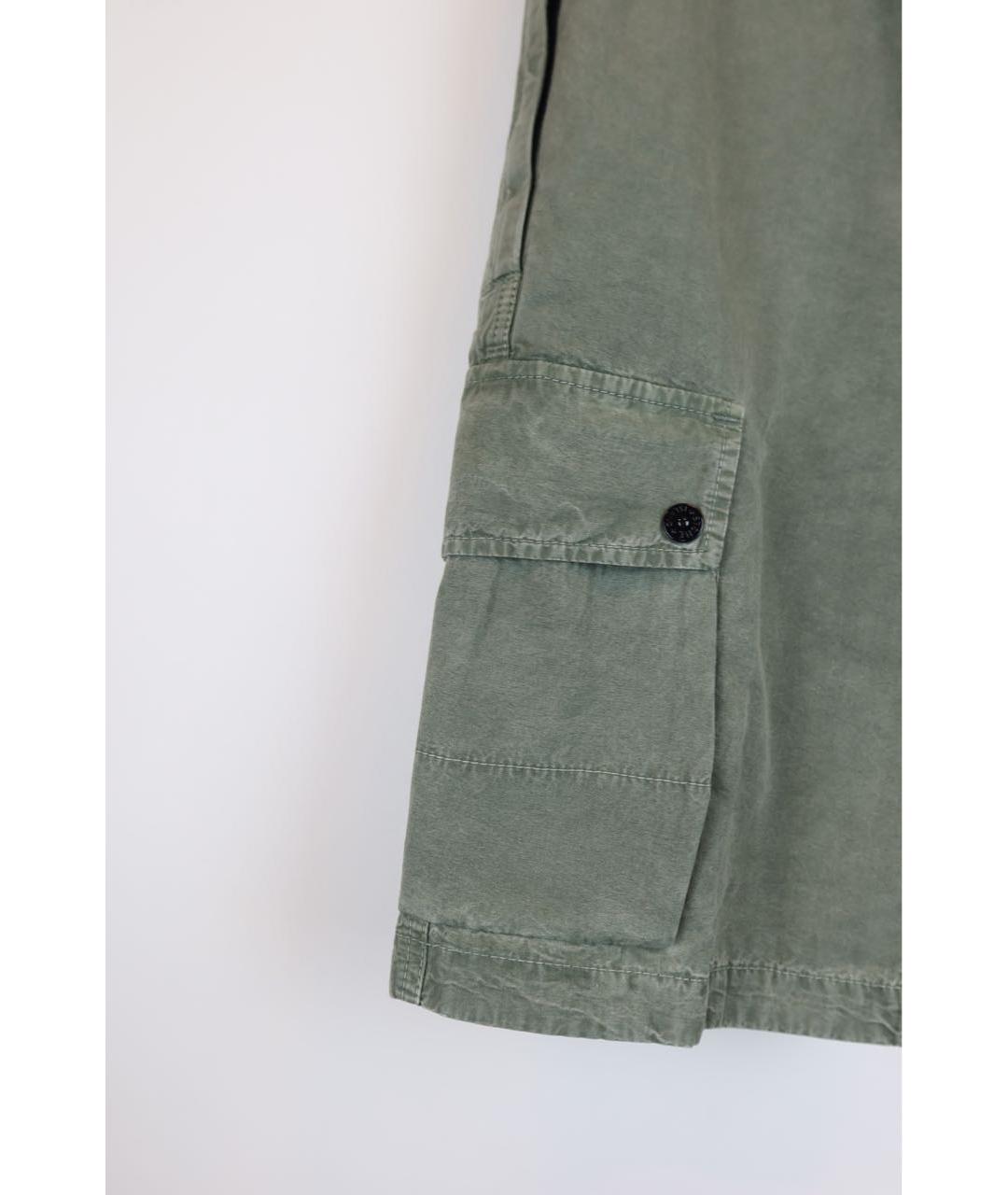 STONE ISLAND Зеленые хлопковые шорты, фото 5