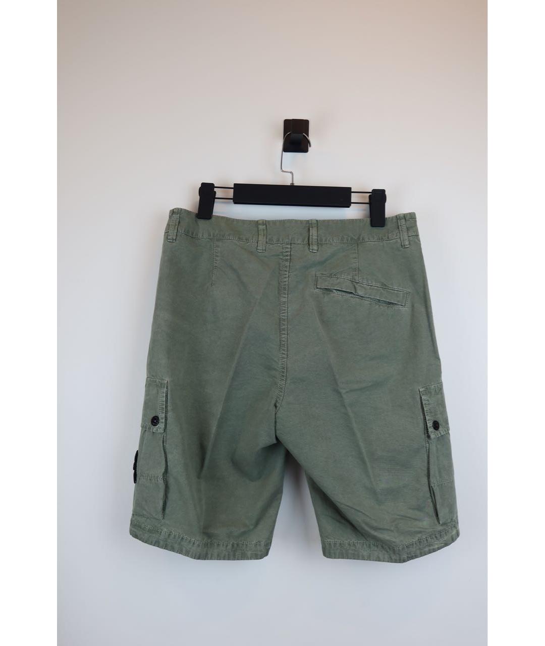 STONE ISLAND Зеленые хлопковые шорты, фото 7