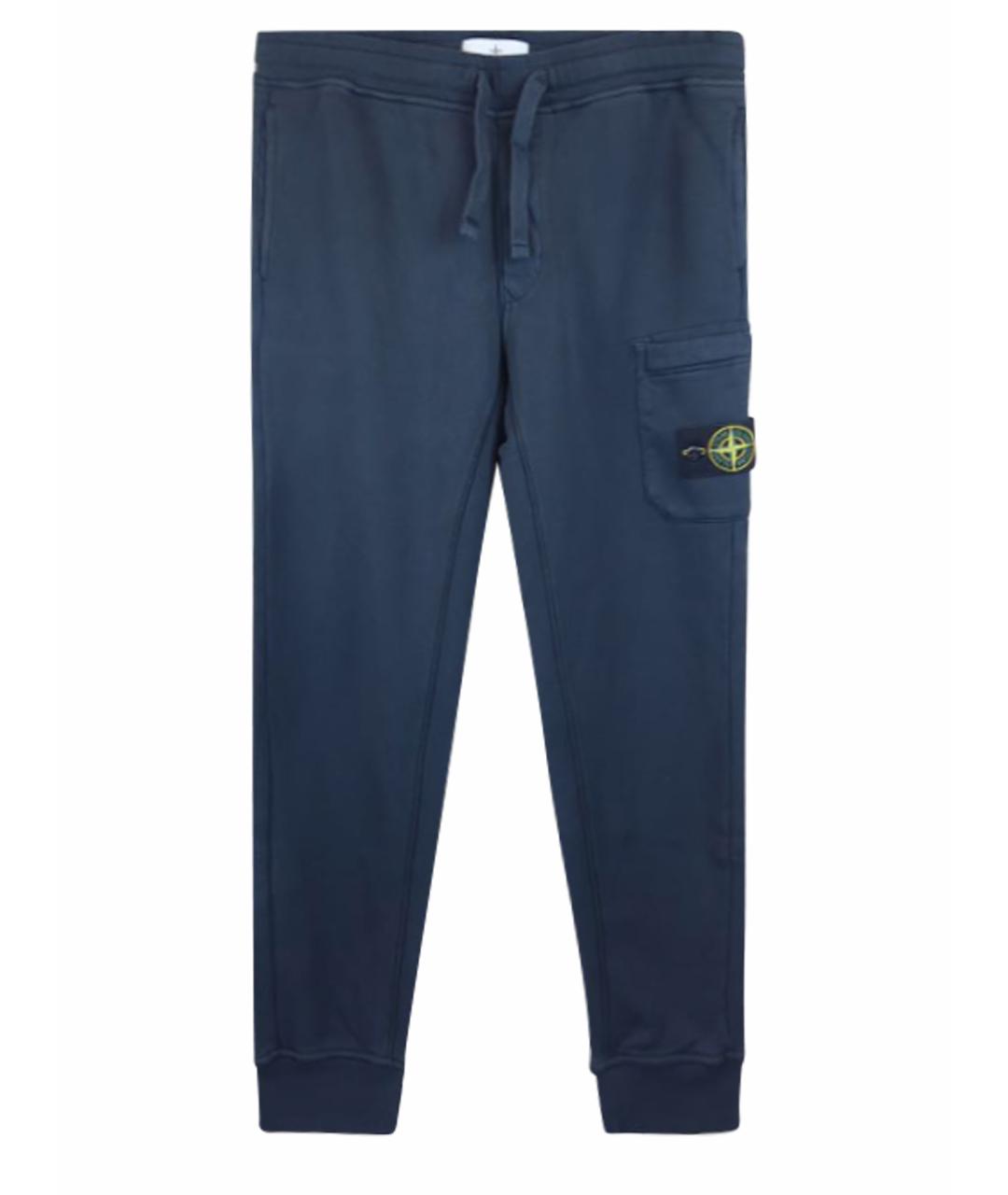 STONE ISLAND Темно-синие хлопковые повседневные брюки, фото 1