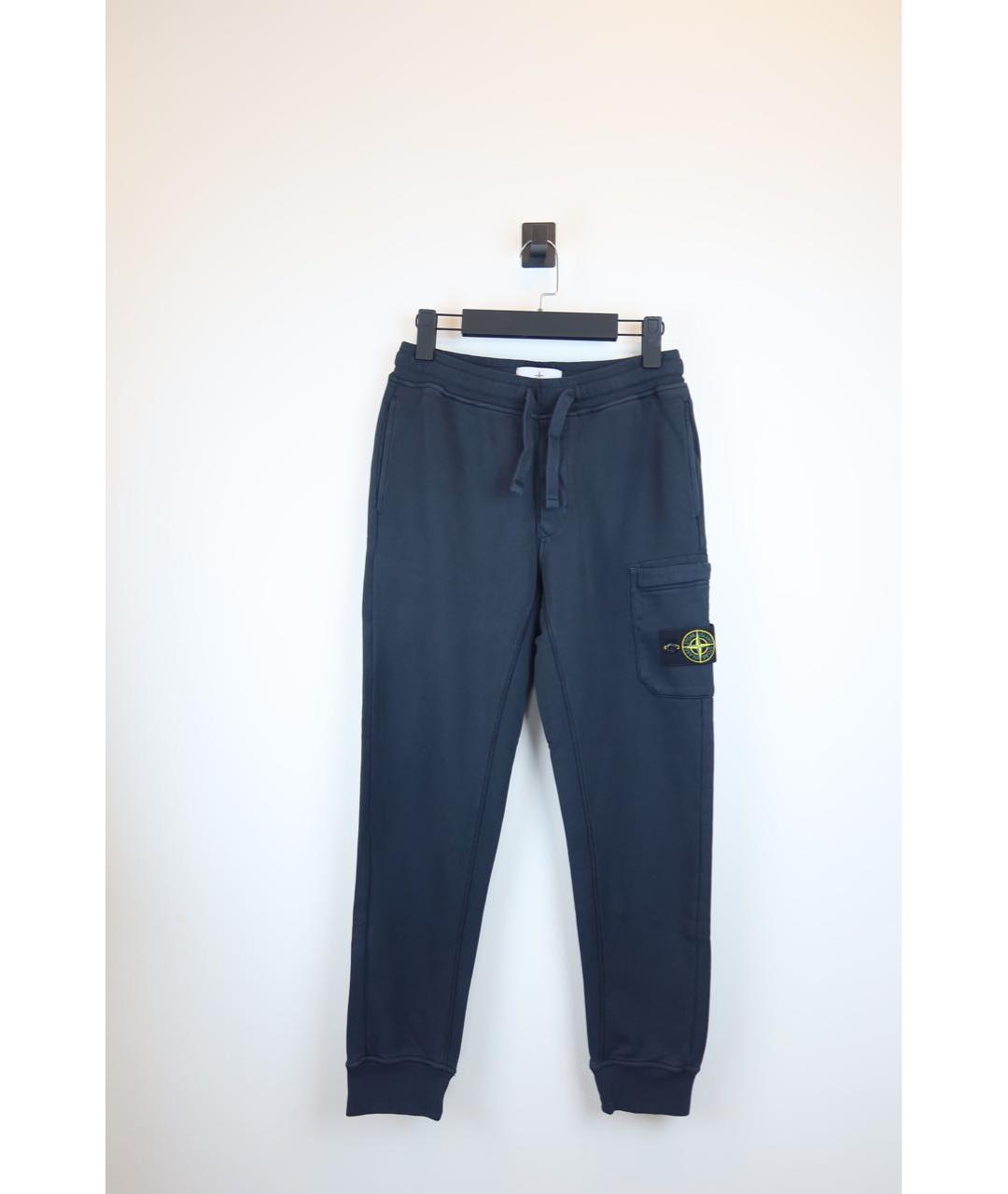STONE ISLAND Темно-синие хлопковые повседневные брюки, фото 7