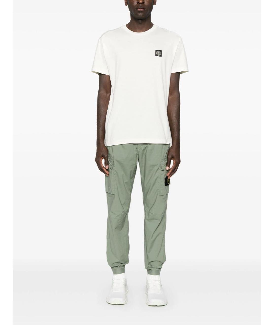 STONE ISLAND Белая хлопковая футболка, фото 2