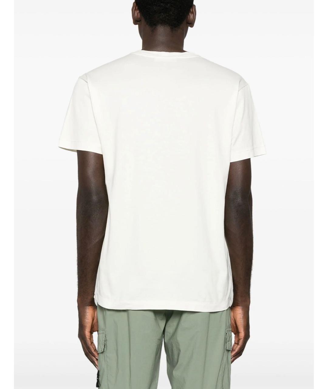 STONE ISLAND Белая хлопковая футболка, фото 3