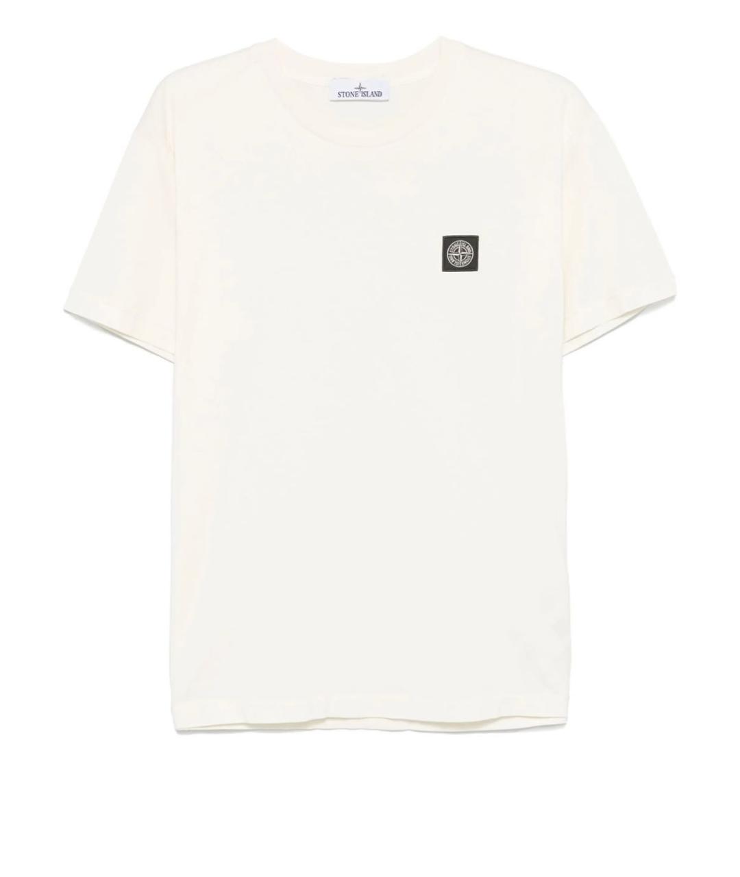 STONE ISLAND Белая хлопковая футболка, фото 1