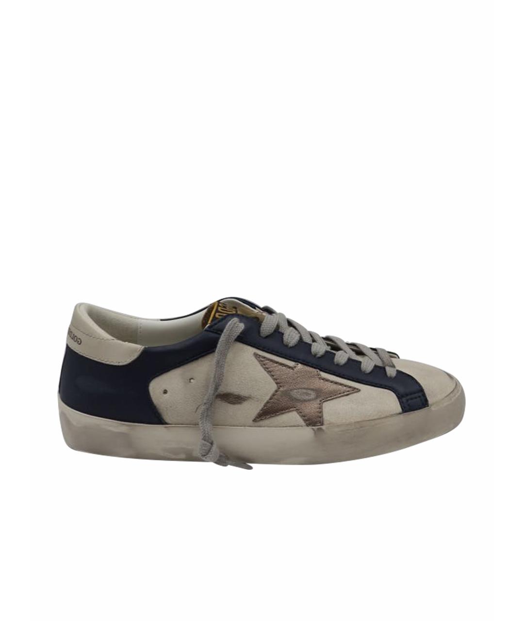 GOLDEN GOOSE DELUXE BRAND Бежевые кожаные низкие кроссовки / кеды, фото 1