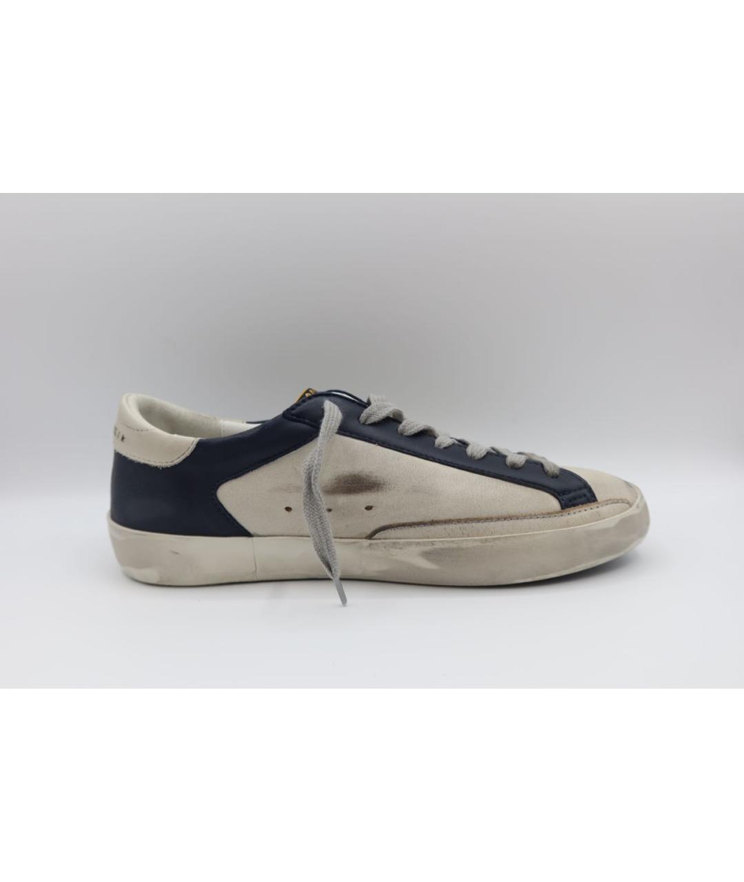 GOLDEN GOOSE DELUXE BRAND Бежевые кожаные низкие кроссовки / кеды, фото 4