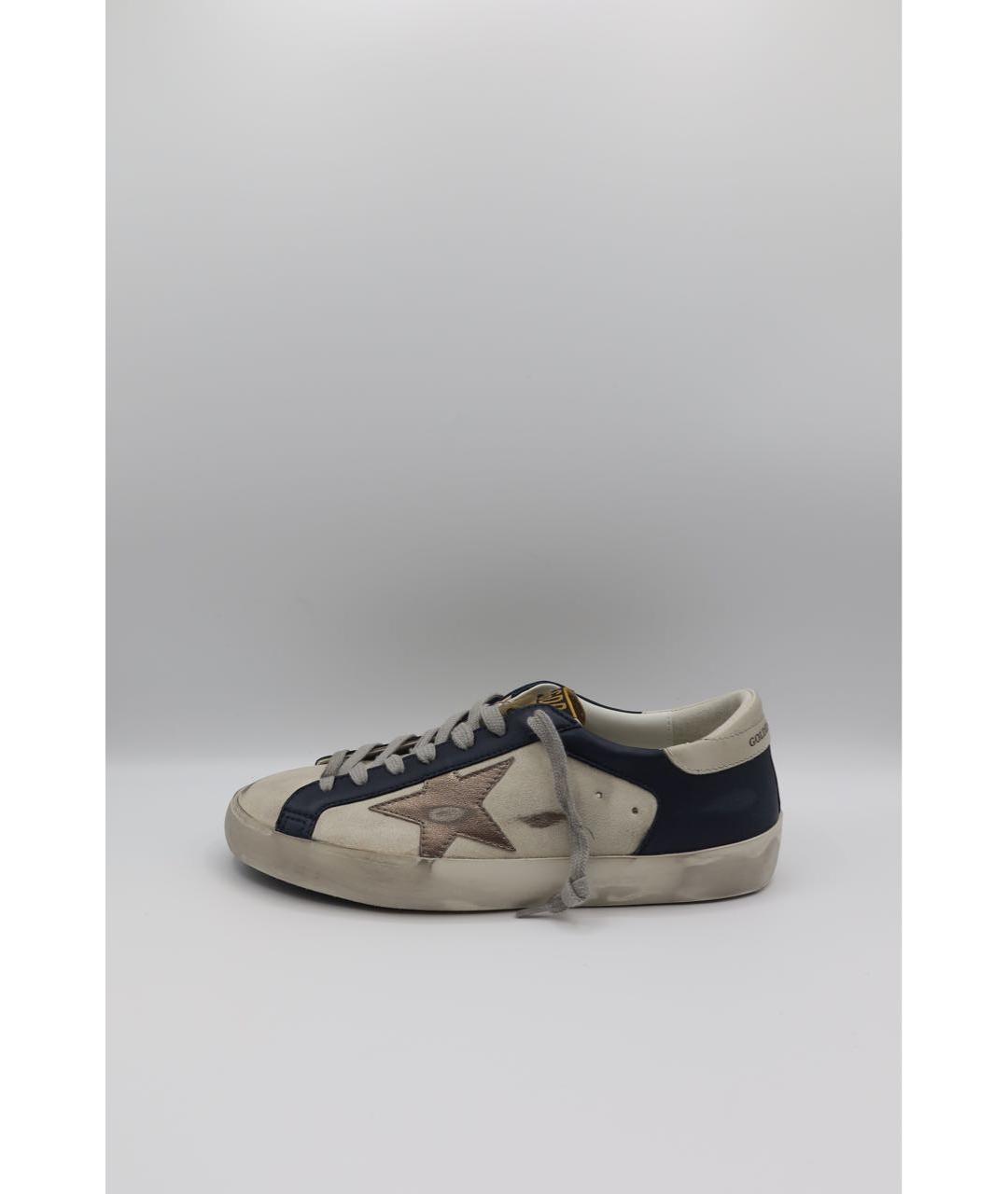 GOLDEN GOOSE DELUXE BRAND Бежевые кожаные низкие кроссовки / кеды, фото 8