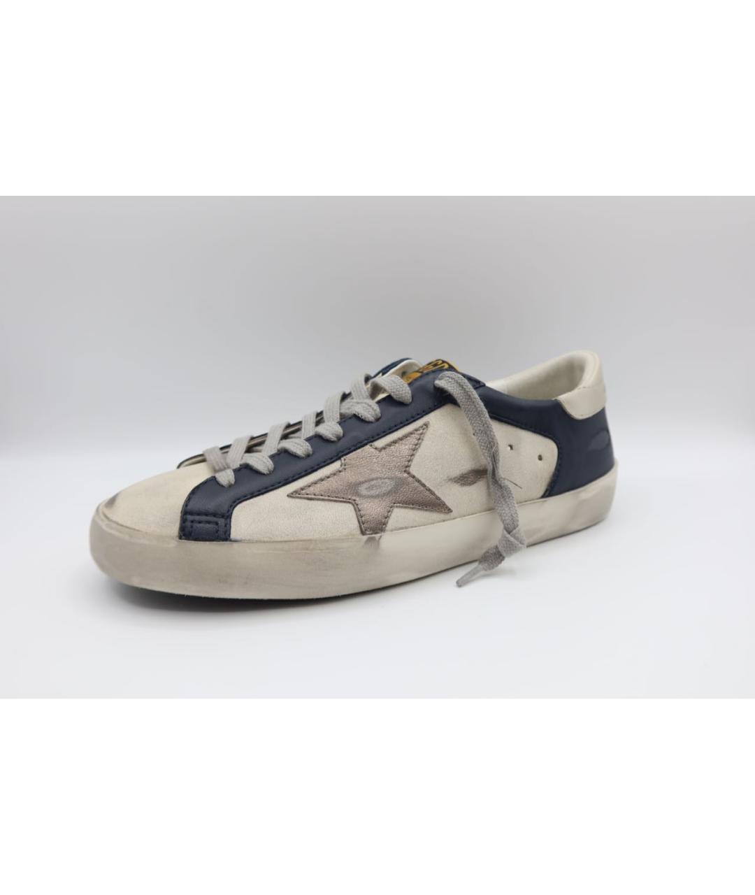 GOLDEN GOOSE DELUXE BRAND Бежевые кожаные низкие кроссовки / кеды, фото 3