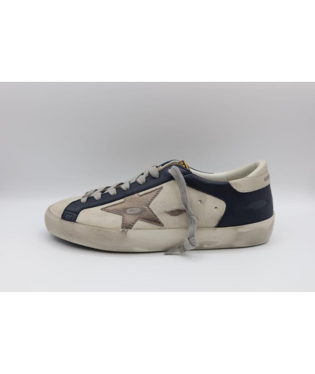 GOLDEN GOOSE DELUXE BRAND Бежевые кожаные низкие кроссовки / кеды, фото 2