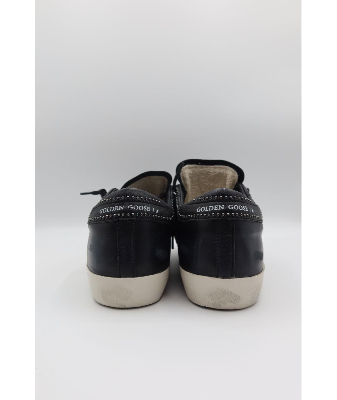 GOLDEN GOOSE DELUXE BRAND Черные кожаные низкие кроссовки / кеды, фото 5