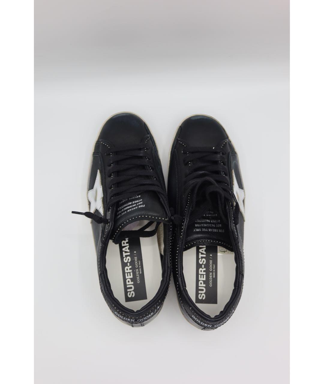 GOLDEN GOOSE DELUXE BRAND Черные кожаные низкие кроссовки / кеды, фото 6