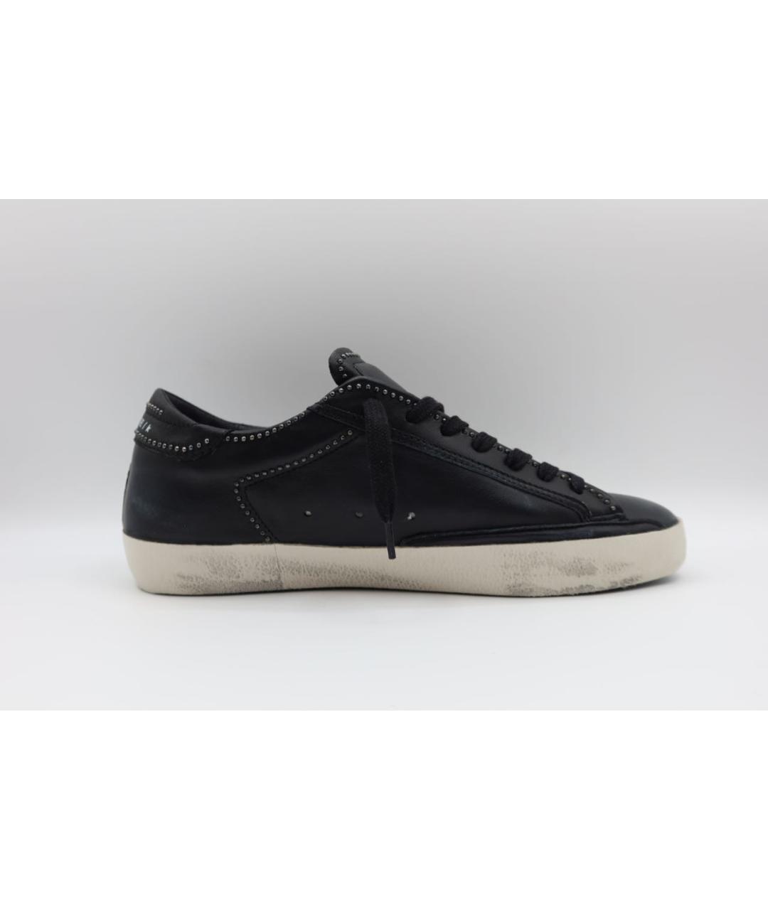 GOLDEN GOOSE DELUXE BRAND Черные кожаные низкие кроссовки / кеды, фото 3