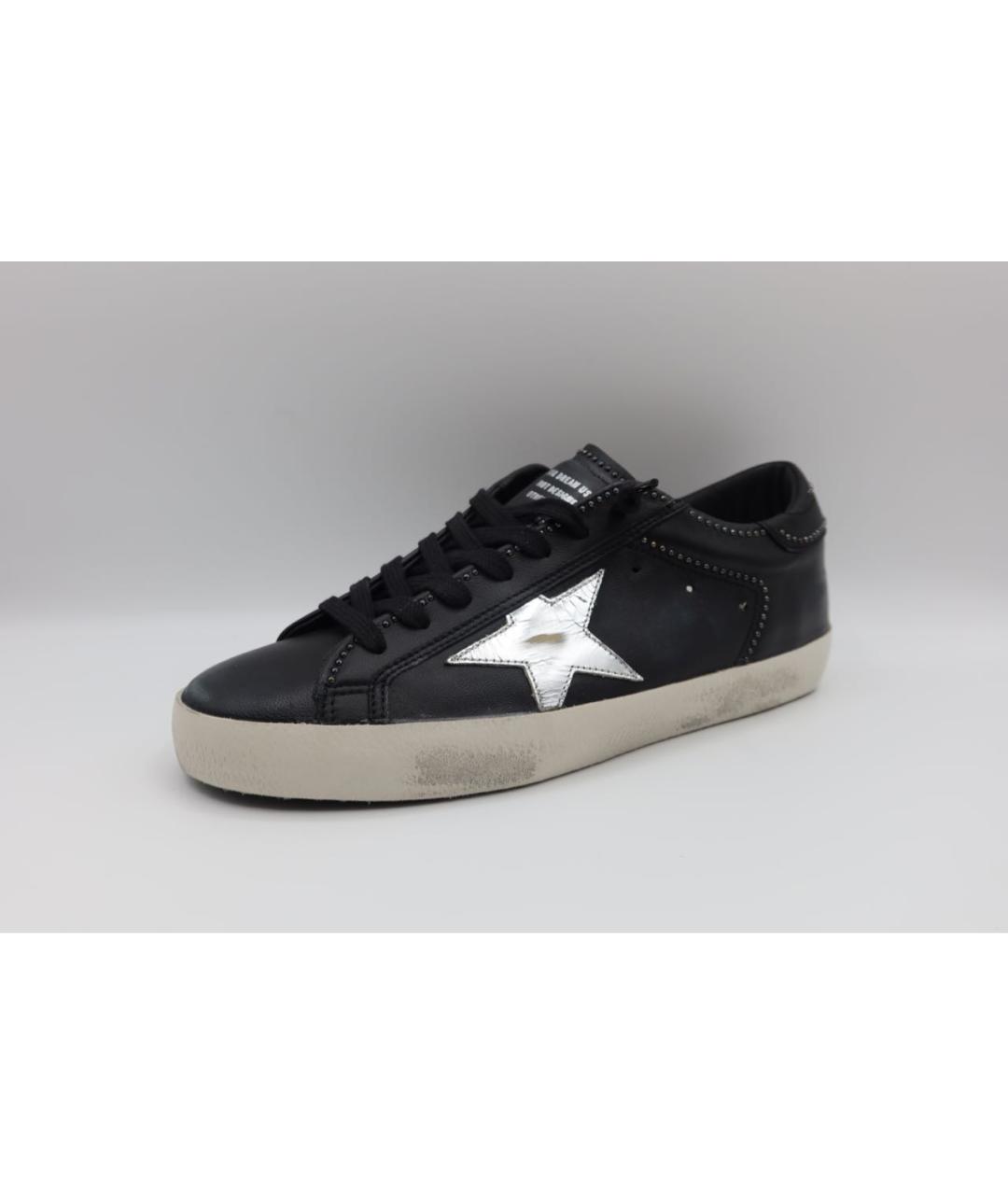 GOLDEN GOOSE DELUXE BRAND Черные кожаные низкие кроссовки / кеды, фото 4