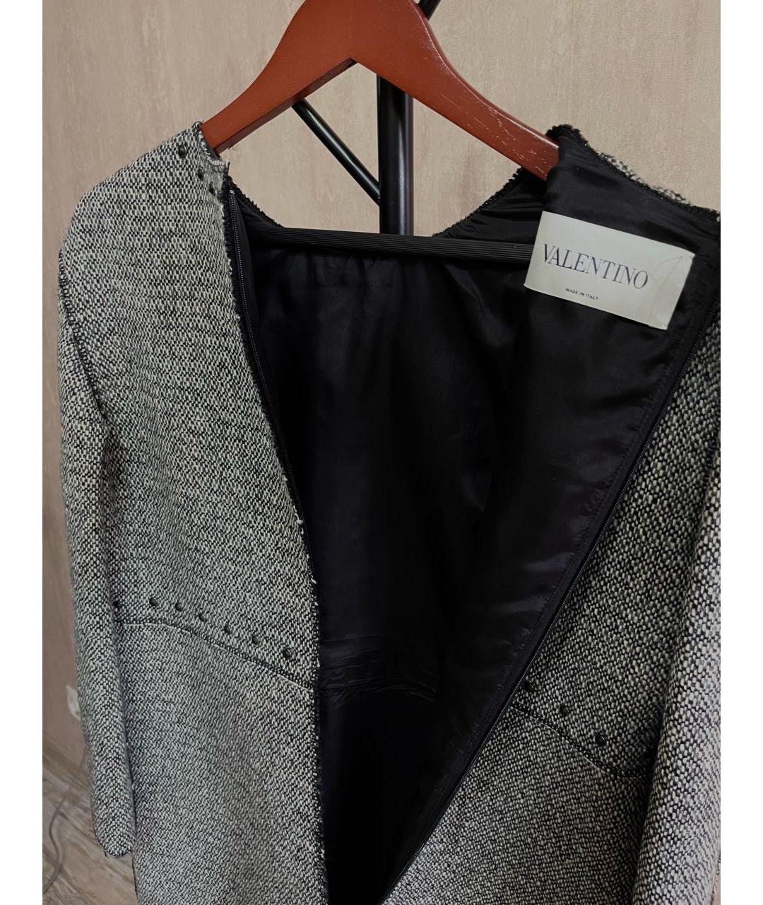 VALENTINO Серое шерстяное повседневное платье, фото 3